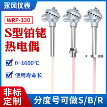 Platinum rhodium thermocouple WRP-130S type R type B type 0-1600℃high temperature resistant corundum ceramic tube temperature sensor