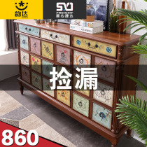 American shoe cabinet storage large-capacity entrance cabinet foyer entrance door multi-layer locker solid wood whole decoration painted