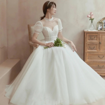 Little master wedding princess style 2021 new bride bridal tour Mori Super fairy dream simple temperament cover arm