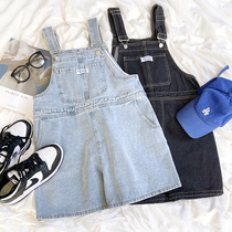 RENA Days Ensemble Retro Clear Line Design Small Sub Loose High Waist Display Slim Casual Attrition Wear Strap Denim Shorts