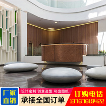 FRP leisure chair Shopping mall elliptical pebble chair Hotel creative simulation stone stool Meichen rest chair