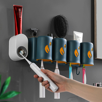 Toothbrush holder Tooth Cup hanger brush Cup hanging wall type punch-free mouthwash Cup shelf set wall wall hanging