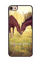 Black iPod Touch 6 CaseHorse Theme Design Slim Im