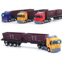 Alloy engineering vehicle Transport vehicle Large oil tanker refueling vehicle tow head simulation model Childrens toy car