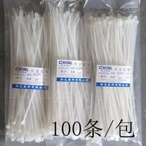 Nylon cable tie 3 200 plastic cable tie black and white buckle New light self-locking cable tie cable tie 100 strap