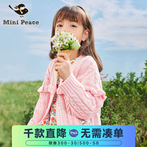 minipeace Taiping bird childrens clothing Childrens sweater jacket girls sweater spring princess foreign style 21 new