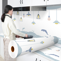 Kitchen oil-proof sticker Waterproof self-adhesive cabinet stove fireproof high temperature resistant wallpaper hood countertop aluminum foil wallpaper