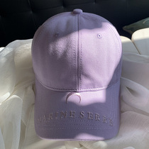 Tide brand small letter embroidery lavender cap female ins simple Joker baseball cap student street sun hat