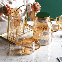 Light luxury cold kettle household summer heat-resistant water glass kettle cold kettle set large capacity anti-fall cold bubble cup storage kettle