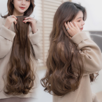 Wig womens long hair curls big wave wigs womens one-piece seamless simulation hair wig hair long hair