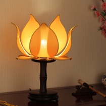 Chinese lamp lotus lamp Lotus Lamp Lamp lotus lamp Buddha supply lamp classical lamp solid wood retro desk lamp lamp lamp Zen Buddha table lamp