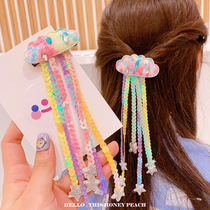 South Korea ins spring new sequin tassel color sequin pendant children cloud hairpin duckbill clip hairpin tide