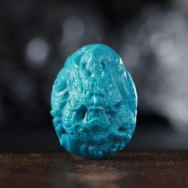 Hubei Shiyan natural original mine Green Pine stone dragon Guanyin Bodhisattva Maitreya carved pendant jewelry studio