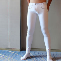 Men Fall Pants Low Waist Tight Body Pure Cotton Warm Pants Slim Fit Bottom Pants Spring Autumn Tide Man Personality Lining Pants Line Pants