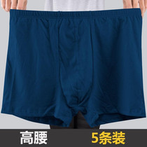 5 middle aged one piece of male high waist pants head cotton briefs male flat angle pants loose aged old man shorts