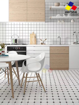 Nordic simple art black and white floor tile non-slip kitchen bathroom tile 300x300 Net red small flower brick restaurant