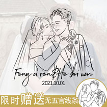 Hand-painted Avatar custom couple stick figure real person Photo turn comic portrait design logo wedding gift