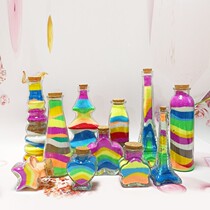 Piped sand bottle star rainbow bottle glass bottle wishes empty bottle hand-made fine sand small bottle diy material