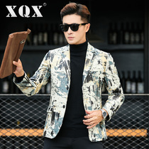 Autumn and winter New Haining leather leather mens jacket fashion trend handsome young soft sheep leather suit jacket