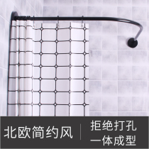 Carmo 304 perforated stainless steel arched black bath curtain rod bathroom l type bath curtain rod