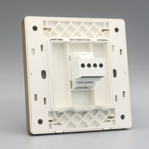 Gold single hole plug-in concealed phone socket champagne 86 CAT3 phone voice module information home panel