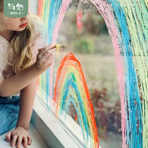 Japanese imported crayons are not dirty hands are safe water-soluble childrens oil painting sticks kindergarten glass painting can be washed