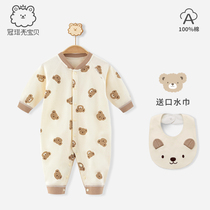 Baby Conjoined Clothes Spring Autumn Khala-style Foreign Summer Clothes Out Baby Clothes Pure Cotton Newborn Pajamas Climbing Clothes Spring Clothes