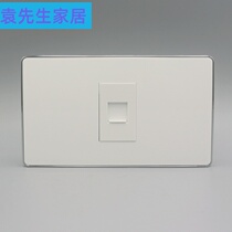 Silver side 120 type one telephone panel RJ11 telephone socket combination wall insert panel 4-pin voice switch socket