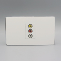Silver edge 120 type welding-free red yellow and white audio socket panel one-bit color difference socket RCA audio socket