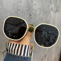 2021 new plain white sunsun glasses women round face fashion driving polarized sunglasses tide long face street shot glasses