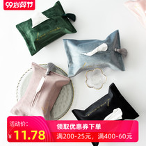 Nordic light luxury velvet tissue bag home living room toilet paper bag tissue box car tissue cover