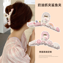 diy handmade hairclip cream glue grab clip tremble with hand-made self-made Shark clip material bag on the back of the head