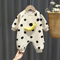 Newborn baby clothes autumn and winter set Net red baby winter clothes for men and women baby Autumn jumpsuit