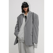  MASONPRINCE Korean version of the trend of high-end sense fried street loose striped blazer texture version is not worried