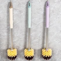 Stainless steel rod toilet toilet toilet brush long handle No dead angle clean toilet brush squatting pan cleaning toilet brush