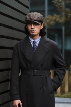 Trench Coat Trench Coat business leisure double-breasted super long Coat mens autumn and winter Trench Trench Coat