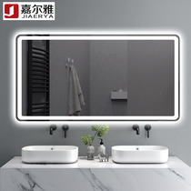 Square bathroom toilet smart mirror touch led luminous wall sink anti-fog human body sensor mirror