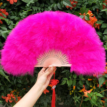 Feather fan full velvet padded feather fan dancing fan dancing fan standard cheongsam fan 50 * 30cm