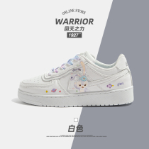 Huili aj womens shoes ow cherry blossom joint name Joker plus velvet board shoes female air force one small white shoes women autumn and winter