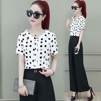  Temperament Chiffon shirt womens 2020 summer fashion loose Western style short-sleeved doll collar top small shirt