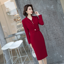 Small evening dress dress female temperament banquet high-end red mother-in-law wedding can usually wear winter