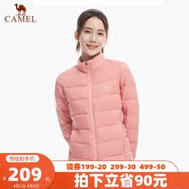 Camel down jacket woman 2022 autumn Winter new light and thin casual sports Collar Warm Short jacket man
