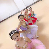 Childrens ballet costume dance tutu puffy gauze skirt suspenders girls ballet performance costume