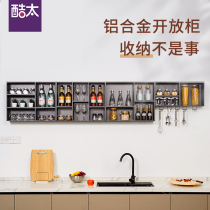 Cool too kitchen shelf wall-mounted cabinet storage rack wall open cabinet seasoning shelf saves space storage