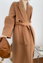Limited 550 Korea padded mid-length suit collar double-sided cashmere coat woolen jacket womens 2020 New