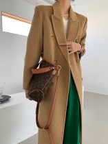 Limited 380 high-end anti-season right angle shoulder elegant English double-sided cashmere coat woolen jacket Korean version 21 new