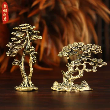 金松納財 迎客松 全銅製 オブジェ 盆栽風 玄関飾り 置物 インテリア 開業祝い 铜雕迎客松玄关摆件-铜雕迎客松玄关摆件促销价格、铜雕迎客松玄关摆件