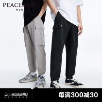 Taiping Bird Mens Summer New thin beamwork pants for mens cone - shaped relaxed casual pants