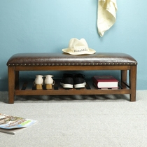 Solid wood shoe change stool home door soft bag shoe cabinet creative American sofa stool can sit low stool simple porch stool