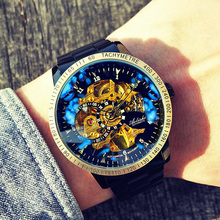 Швейцарские сертифицированные часы мужские механические часы мужские часы студенты полностью автоматические полые водонепроницаемые тритиевые часы